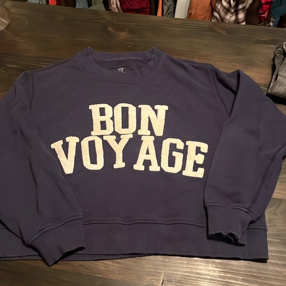 aerie Tops - AERIE Bon Voyage navy sweatshirt size M